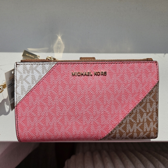 Michael Kors Handbags - Michael Kors Pink and Brown Women's Wallet